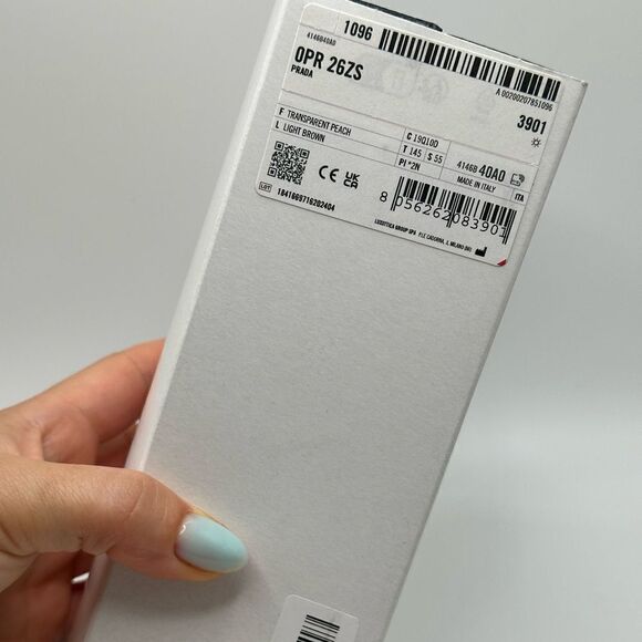 BRAND NEW PRADA Symbol PR26ZS 19Q10D Transparent Peach/Light Brown Sunglasses - Picture 12 of 14